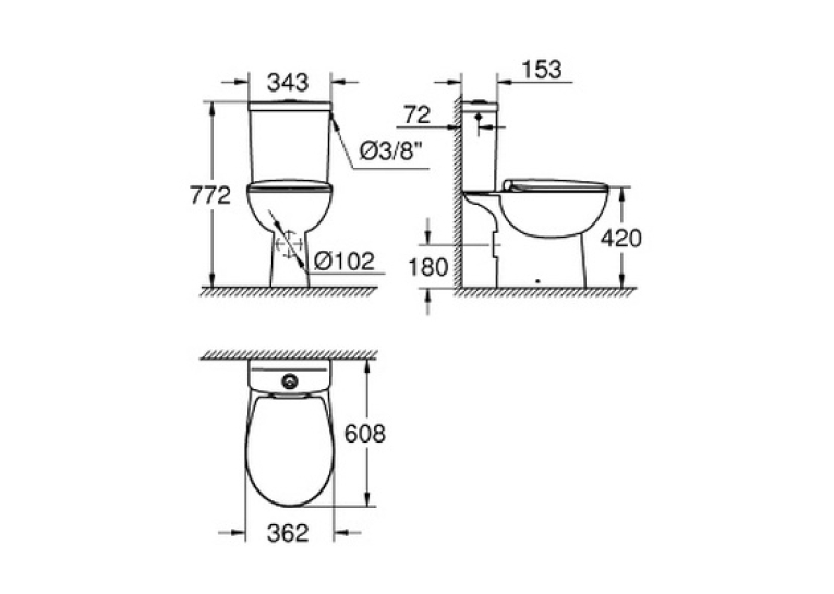 Унітаз-компакт Grohe Bau Ceramic 39347000