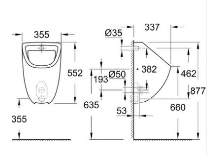 Пісуар Grohe Bau Ceramic 39438000