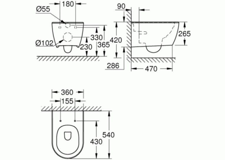 Подвесной унитаз Grohe Essence 3957100H