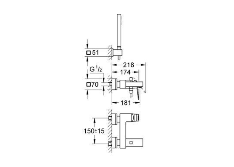 Змішувач для ванни Grohe EUROCUBE 23141000