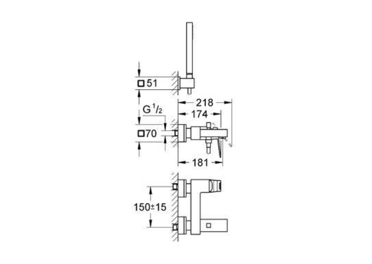 Змішувач для ванни Grohe EUROCUBE 23141000