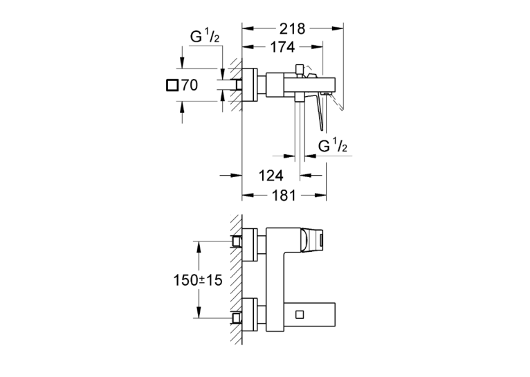 Змішувач для ванни Grohe EUROCUBE 23140000