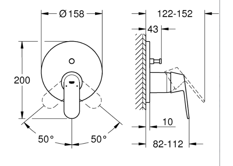 Встраиваемый смеситель Grohe Eurosmart Cosmopolitan 24045000