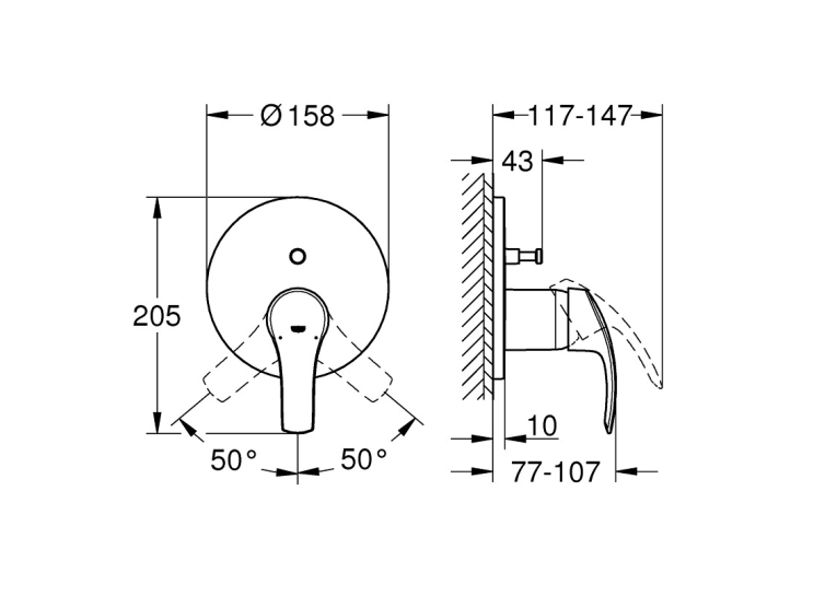 Комплект прихованого монтажу для душу Grohe EuroSmart 26416SC3