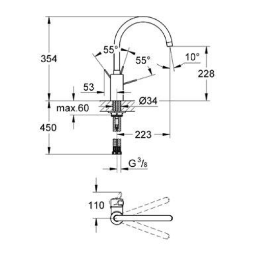 Смеситель для мойки Grohe Eurpsmart Cosmopolitan 32843000
