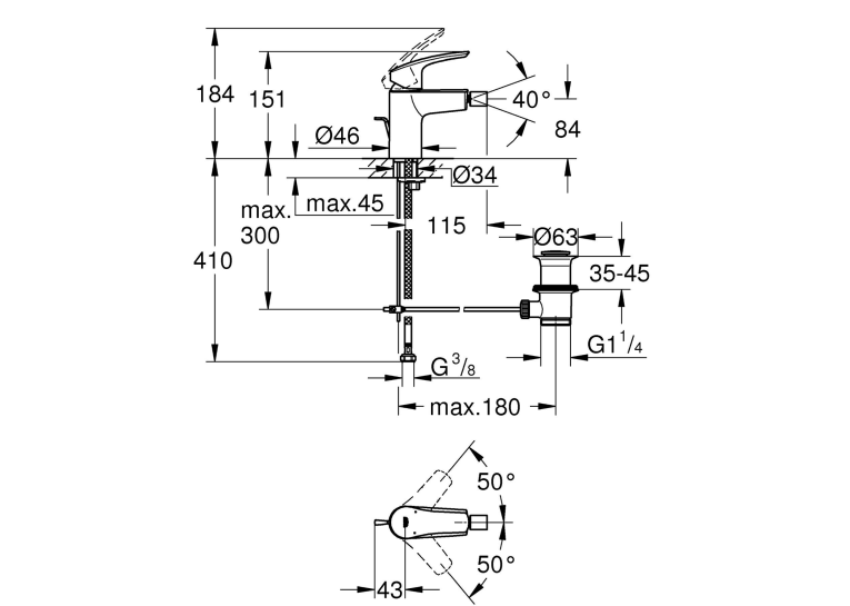 Змішувач для біде Grohe Eurosmart, 32929003