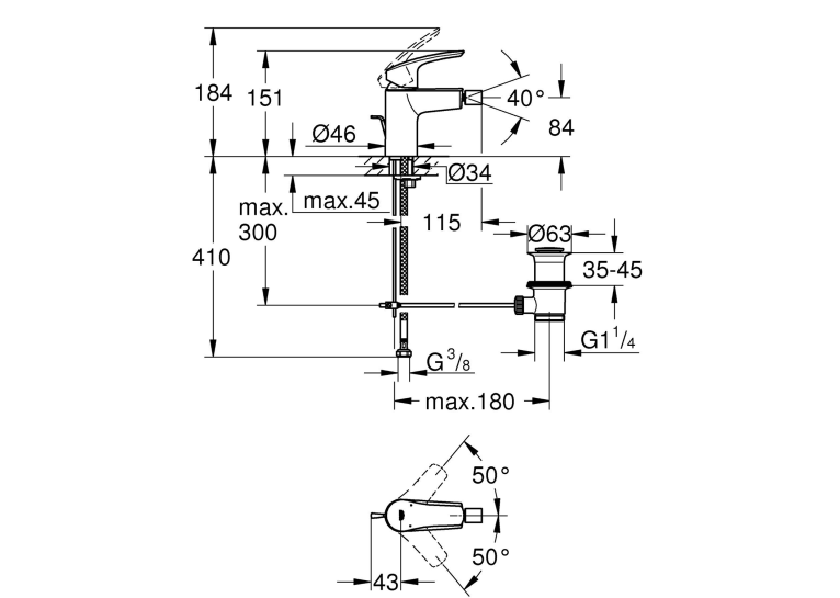 Змішувач для біде Grohe Eurosmart, 32929003