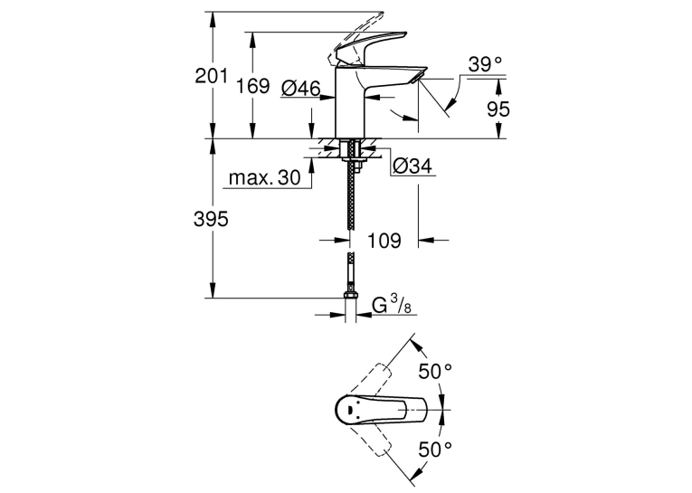 Змішувач для раковини Grohe Eurosmart 32467003 S-Size
