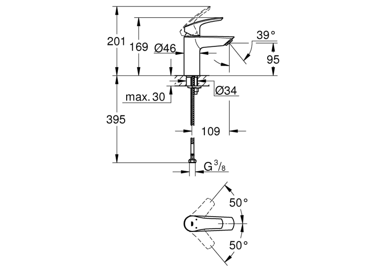 Змішувач для раковини Grohe Eurosmart 32467003 S-Size