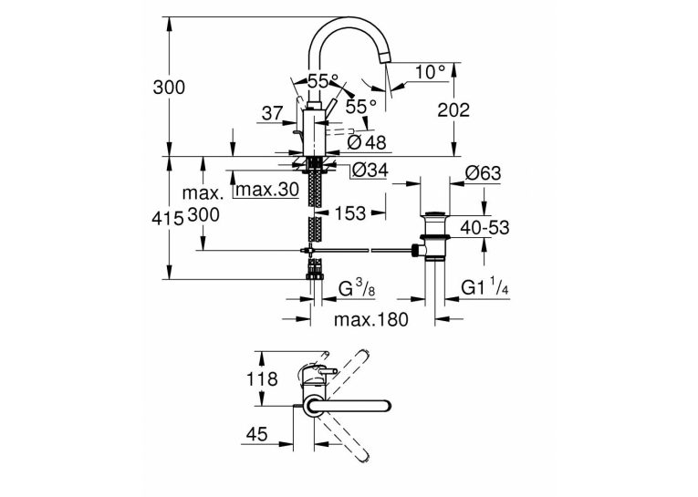 Змішувач для раковини Grohe Concetto 32629002