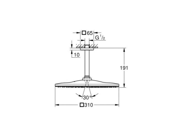 Верхній душ GROHE Rainshower Cosmopolitan 310, 26566000