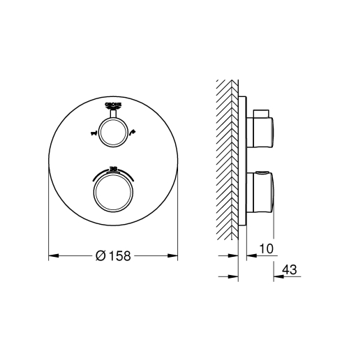 Термостат Grohe Grohtherm 24077000 с переключателем на 2 положения ванна/душ