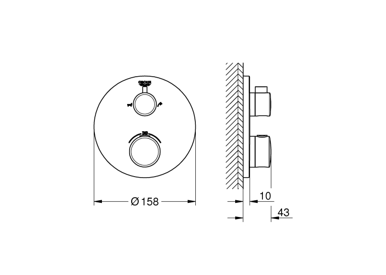 Термостат Grohe Grohtherm 24077000 с переключателем на 2 положения ванна/душ