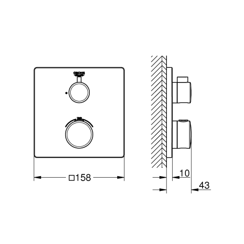 Смеситель термостат для душа Grohe Grohtherm 24078000