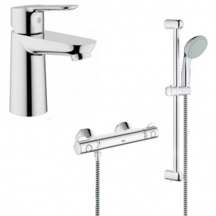 Набор для комплектации душа Grohe Grohtherm 800 + смеситель для раковины BauEdge, 34105TS