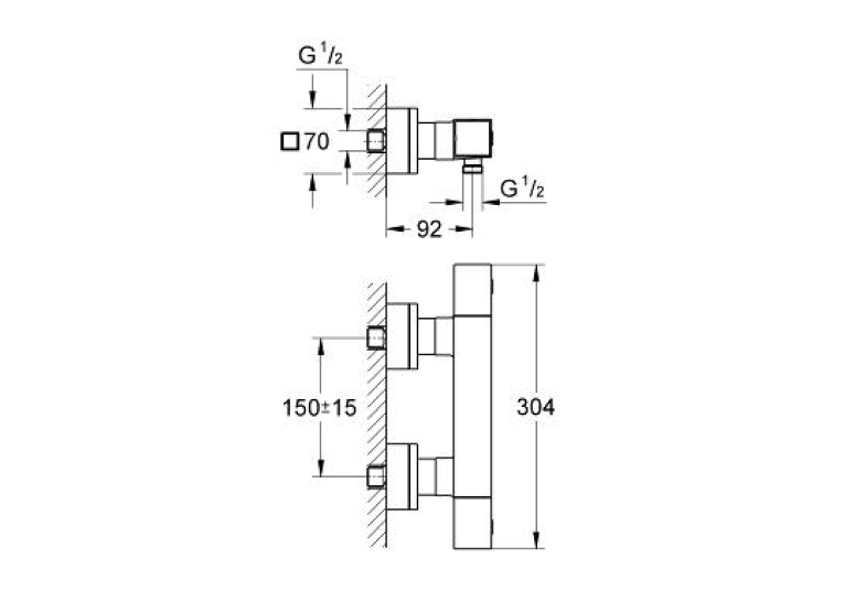 Термостат для душу Grohe Grohtherm Cube, 34488000