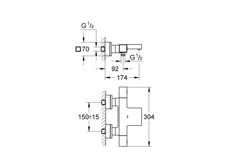 Змішувач-термостат для ванни DN 15 Grohe GROHTHERM Cube 34497000