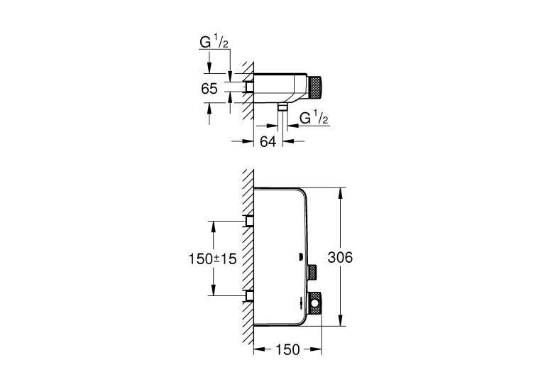Смеситель-термостат для душа Grohe Grohtherm SmartControl, 34719000