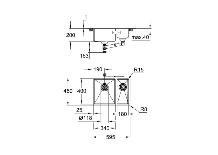 Кухонна мийка Grohe Sink K700U 31577SD1 Сталь