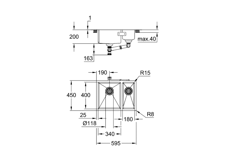 Кухонна мийка Grohe Sink K700U 31577SD1 Сталь