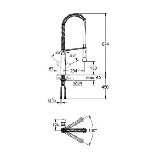 Смеситель для мойки Grohe K7 32950DC0 Сталь