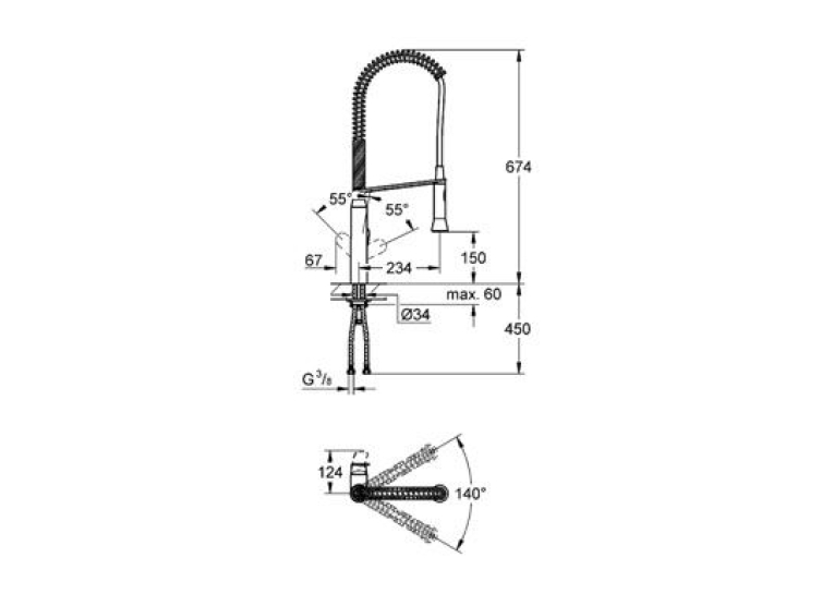 Змішувач для миття Grohe K7 32950DC0 Сталь