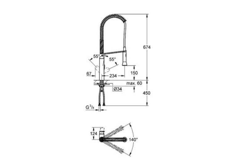 Змішувач для миття Grohe K7 32950DC0 Сталь
