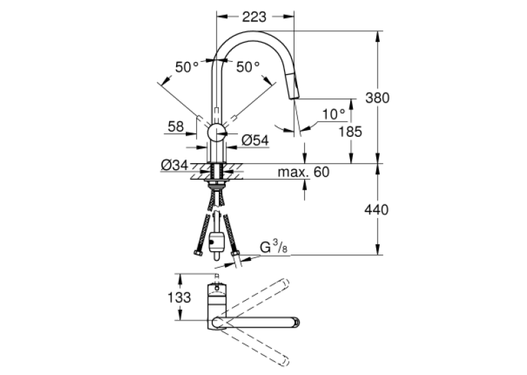 Змішувач для кухні Grohe Minta 30348001