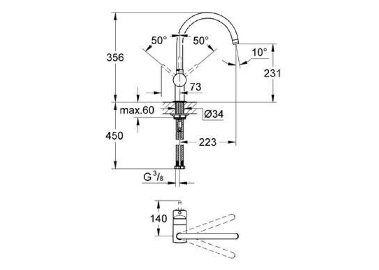 Змішувач для миття Grohe MINTA 32917000