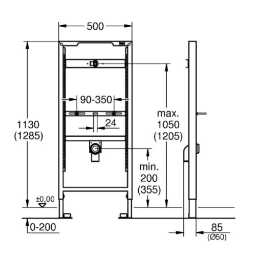 Инсталляционная система Grohe RAPID SL для писсуара, 38517001