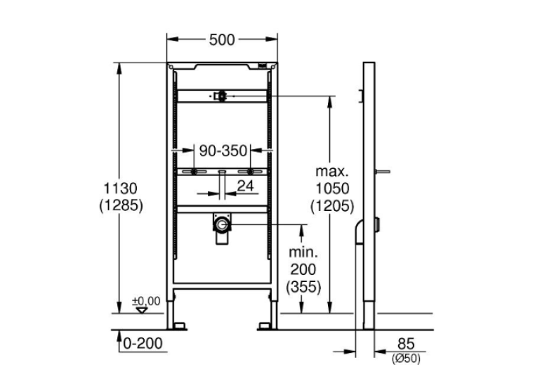 Инсталляционная система Grohe RAPID SL для писсуара, 38517001