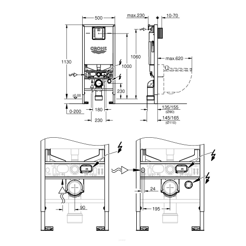 Инсталляционная система  GROHE Rapid SLX 39598000