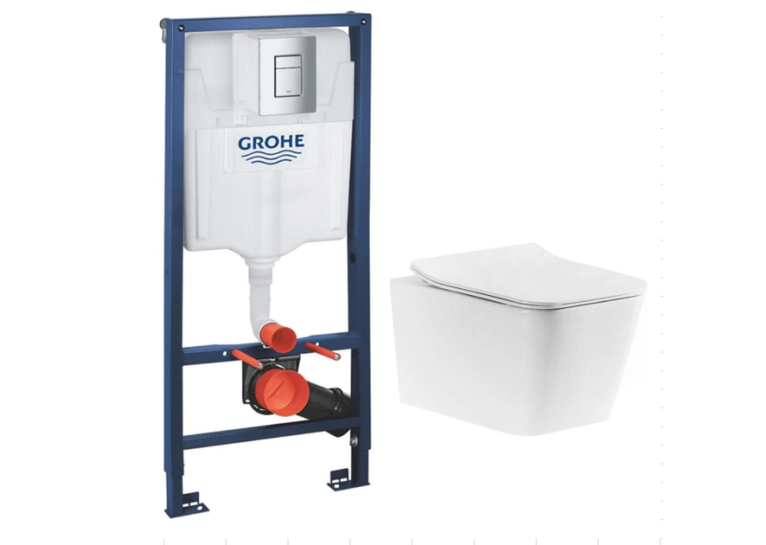 Комплект: Інсталяція GROHE Rapid SL 38772001 з панеллю змиву Skate Cosmopolitan 38732000 + унітаз DEVIT Linea 3040120 із сидінням Soft Close дюропласт, 38772001+38732000+487356