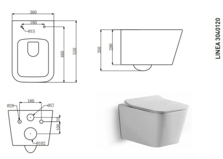 Комплект: Інсталяція GROHE Rapid SL 3884000G з панеллю зливу Skate Cosmopolitan 38732000 + унітаз DEVIT Linea 3040120 Rimless з сидінням Soft Close дюропласт, 3884000G+38732000+487356