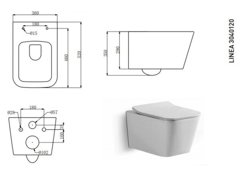Комплект: Інсталяція GROHE Rapid SL 38772001 з панеллю змиву Skate Cosmopolitan 38732000 + унітаз DEVIT Linea 3040120 із сидінням Soft Close дюропласт, 38772001+38732000+487356