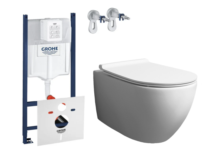 Комплект: Инсталляция Grohe SL 3в1 (3884000G) + Унитаз подвесной Simas Vignoni (VI18) + Крышка Soft-