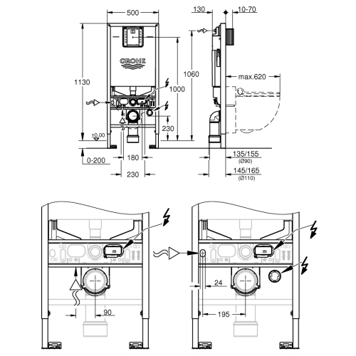 Инсталляционная система  GROHE Rapid SLX (39596000)