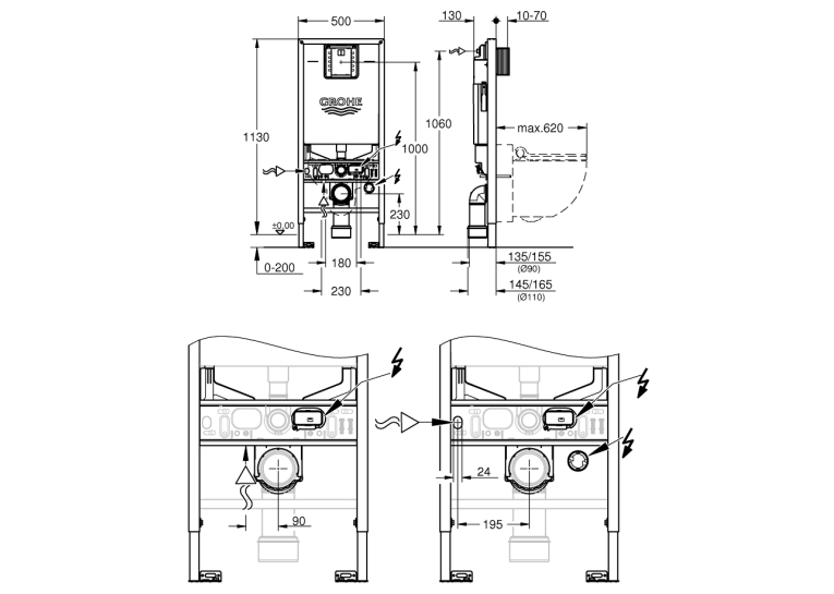 Инсталляционная система  GROHE Rapid SLX (39596000)