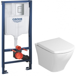 Комплект: Инсталляция Grohe Rapid SL (38772001) + Унитаз подвесной Ravak WC Classic RimOff X01671 (38772001+X01671)