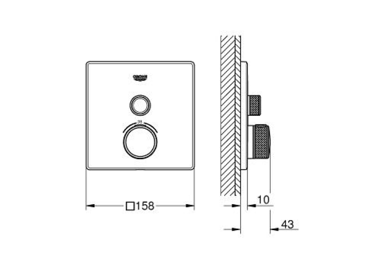 Зовнішня частина змішувача на вихід 1 GROHE GROHTHERM SMARTCONTROL, 29123000