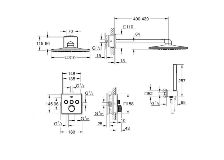 Набор для комплектации душа GROHE GROHTHERM SMARTCONTROL, 34706000