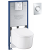 Комплект Grohe QuickFix Sensia 4-в-1: інсталяція Rapid SLX (39596000) з вбудованою розеткою + підвісний унітаз-біде Sensia (36507SH0) з комплектом шумоізоляції (37131000), 36509SH0