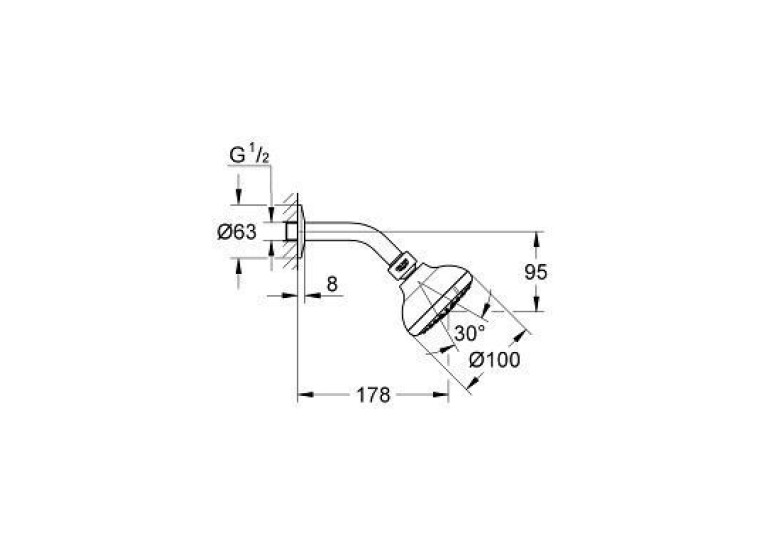 Верхній душ Grohe New Tempesta 100, 26088000