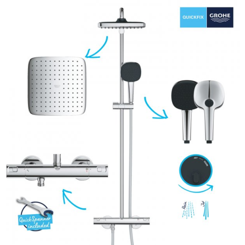 Душевая система с термостатом Grohe Vitalio Comfort 250 26696001