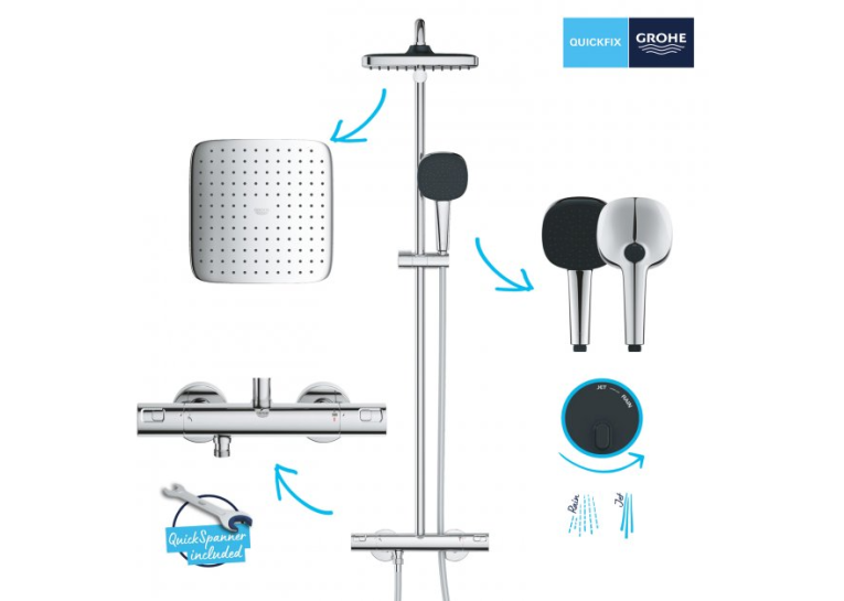 Душова система з термостатом Grohe Vitalio Comfort 250 26696001