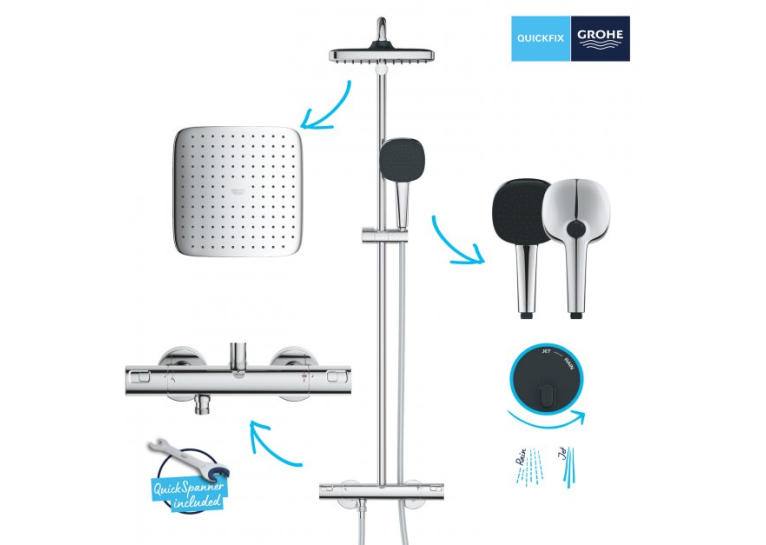 Душова система з термостатом Grohe Vitalio Comfort 250 26696001