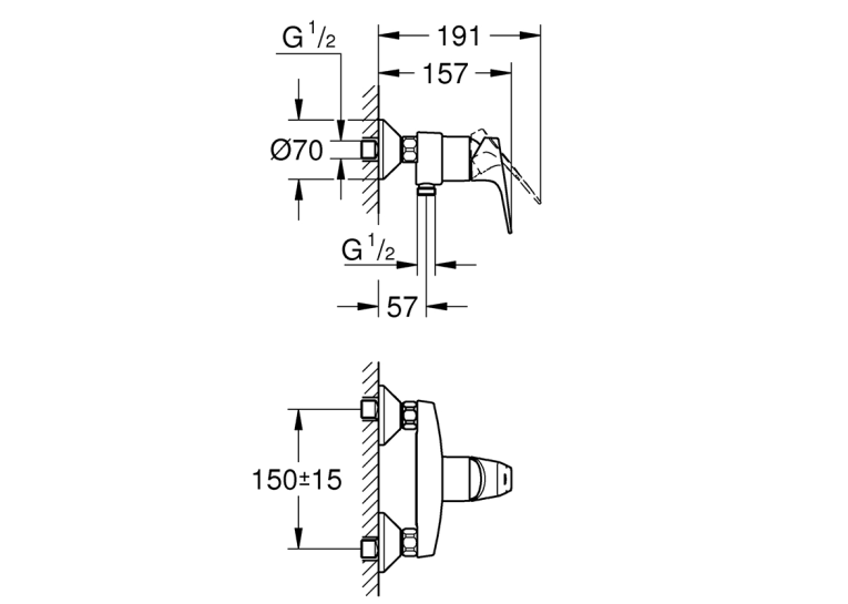 Змішувач для душу Grohe BauFlow 23755000