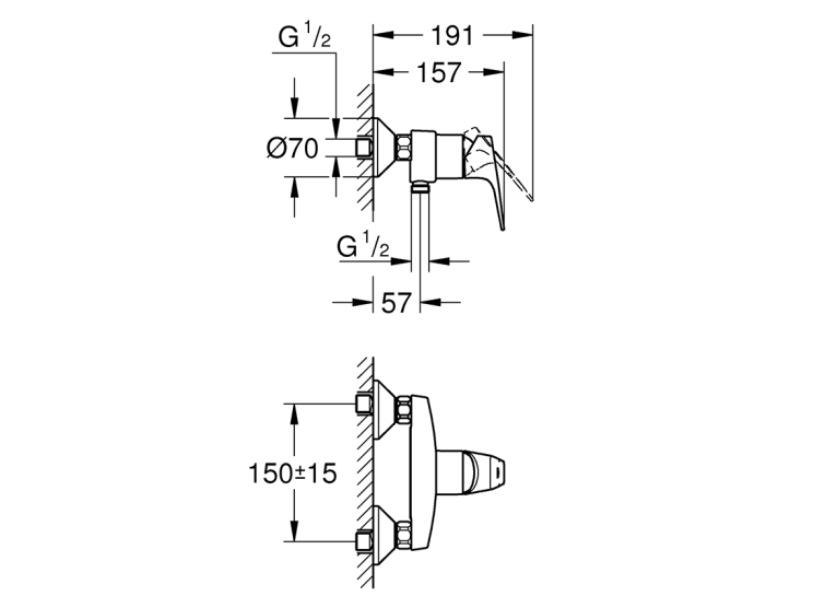 Змішувач для душу Grohe BauFlow 23755000