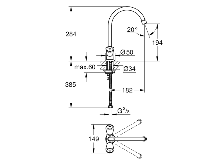 Смеситель для кухни Grohe Costa S 31819001