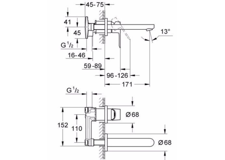 Змішувач для раковини Grohe BauEdge 20474000